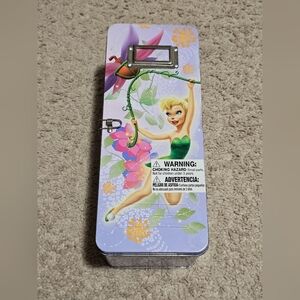Vintage Disney Tinkerbell Metal Tin Latching Storage Box Locker w/ Key (No Lock)